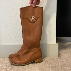 Tory Burch Riding Boots Size 8.5 Gold Hardware